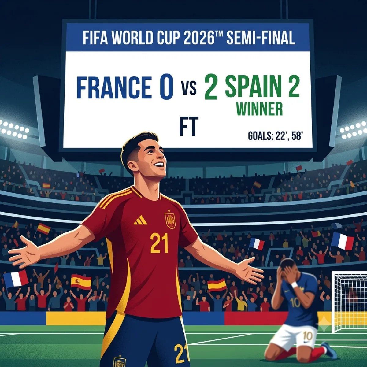 Unbeaten Spain blanks France, reaching Cup finals